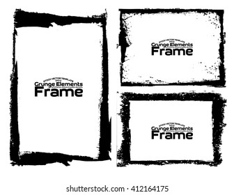 Grunge frame texture set - Abstract design template. Isolated stock vector illustration
