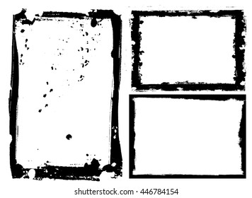 Grunge frame texture set - Abstract design template. Isolated stock vector illustration
