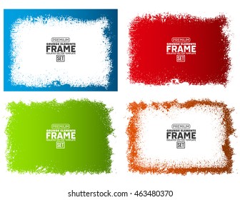 Grunge frame texture set - Abstract design template. Isolated stock vector illustration
