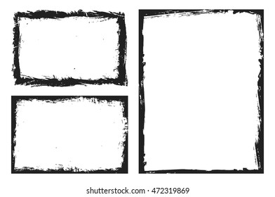 Grunge frame texture set - Abstract design template. Isolated stock vector illustration
