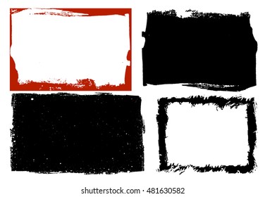Grunge frame texture set - Abstract design template. Isolated stock vector illustration

