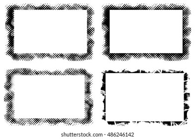 Grunge frame texture set - Abstract design template. Isolated stock vector illustration
