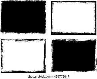 Grunge frame texture set - Abstract design template. Isolated stock vector illustration 