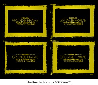 Grunge frame texture set - Abstract design template. Isolated stock vector illustration