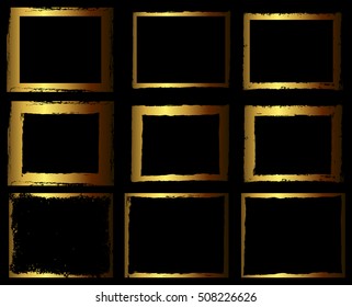 Grunge frame texture set - Abstract design template. Isolated stock vector illustration