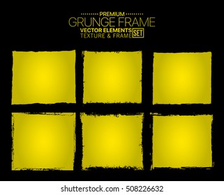 Grunge frame texture set - Abstract design template. Isolated stock vector illustration
