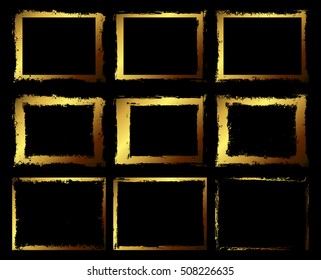Grunge frame texture set - Abstract design template. Isolated stock vector illustration