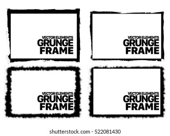 Grunge frame texture set - Abstract design template. Isolated stock vector illustration
