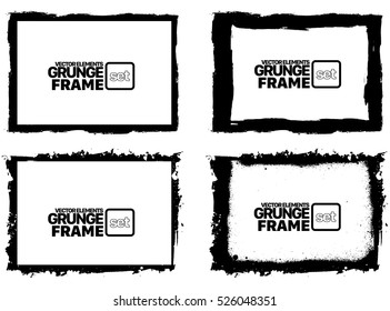 Grunge frame texture set - Abstract design template. Isolated stock vector illustration