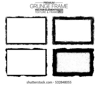 Grunge frame texture set - Abstract design template. Isolated stock vector illustration
