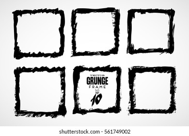 Grunge frame texture set - Abstract design template. Isolated stock vector illustration