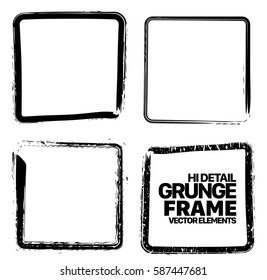 Grunge frame texture set - Abstract design template. Isolated stock vector illustration
