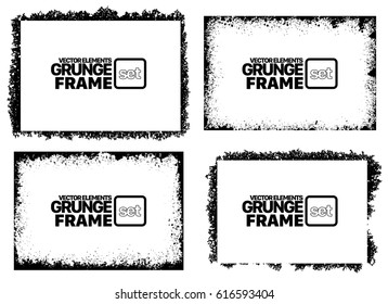 Grunge frame texture set - Abstract design template. Isolated stock vector illustration
