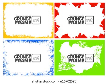 Grunge frame texture set - Abstract design template. Isolated stock vector illustration

