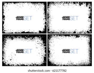 Grunge frame texture set - Abstract design template. Isolated stock vector illustration
