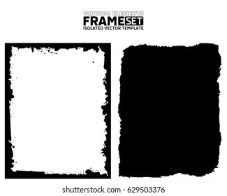 Grunge frame texture set - Abstract design template. Isolated stock vector illustration
