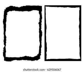 Grunge frame texture set - Abstract design template. Isolated stock vector illustration
