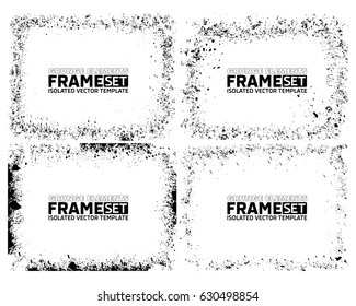 Grunge frame texture set - Abstract design template. Isolated stock vector illustration
