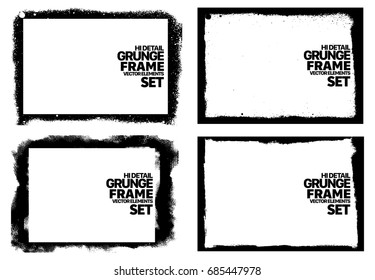 Grunge frame texture set - Abstract design template. Isolated stock vector illustration