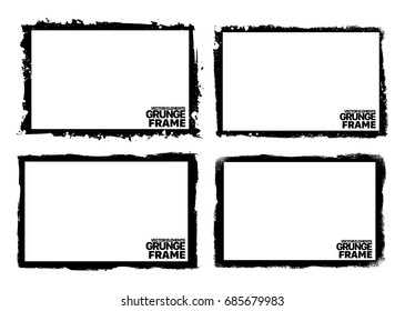 Grunge frame texture set - Abstract design template. Isolated stock vector illustration
