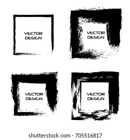 Grunge frame texture set - Abstract design template. Isolated stock vector set - easy to use