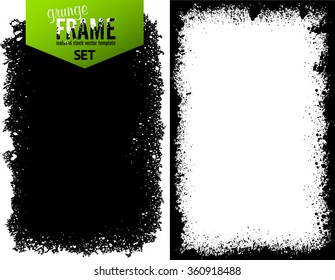Grunge frame texture set - Isolated stock vector set - easy to use