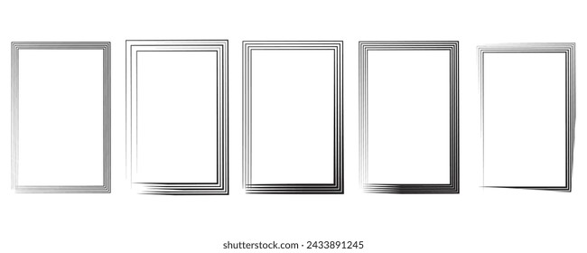 Grunge frame. Vector grunge borders. Created with a brush. Border set. Grunge frames and Corners