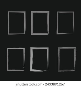 Grunge frame. Vector grunge borders. Created with a brush. Border set. Grunge frames and Corners