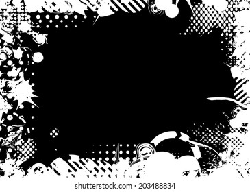 Grunge frame. Vector illustration.