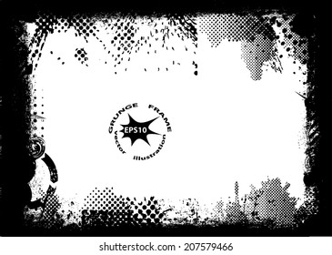 Grunge frame. Vector illustration. 