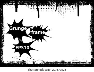 Grunge frame. Vector illustration. 