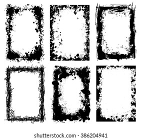 Grunge frame vector set