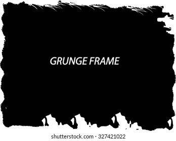 Grunge frame vector template black and white