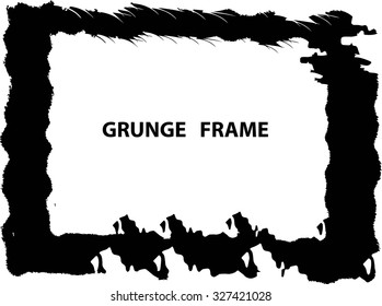 Grunge frame vector template black and white