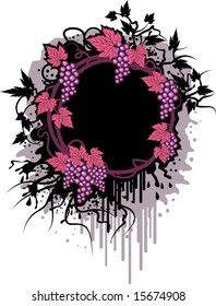 Grunge frame with the vine