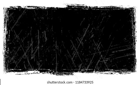 Grunge Frame of Watercolor Dry Brush Strokes and Stripes. Pop Art Scratched Border Design. Frame with Dirty Cracked Wall Texture. Plaster, Ink Paint Pop Art Design Background.