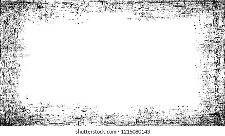 Grunge Frame of Watercolor Dry Brush Strokes and Stripes. Distressed Grungy Border Design. Frame with Watercolor Splatter Style Texture. Noise Fashion Print Design Shape.