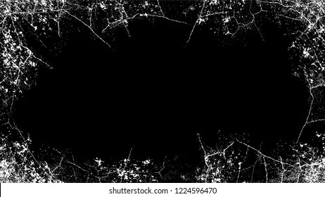 Grunge Frame of Watercolor Dry Brush Strokes and Stripes. Rough Grungy Border Design. Frame with Watercolor Splatter Style Texture. Broken, Rusty Pop Art Design Background.