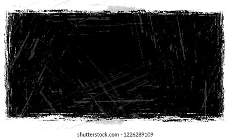 Grunge Frame of Watercolor Dry Brush Strokes and Stripes. Rough Grungy Border Design. Frame with Overlay Rust Metal Texture. Broken, Rusty Art Design Element.