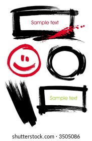 Grunge frames & blots, brush style