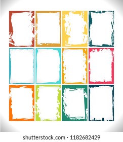 Grunge Frames Collection. Vector Design Illusration