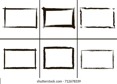 Grunge Frames Collection. Vector Design Illusration.
