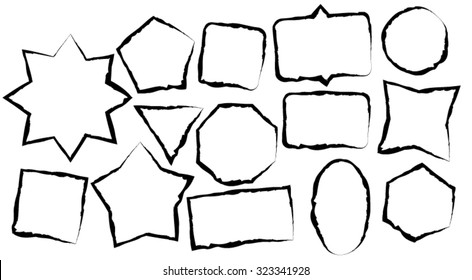 Grunge  frames of different thickness and shapes.