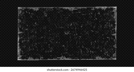Grunge-Rahmen für Foto. Set von farbigen Rahmen auf transparentem Hintergrund. Realistische Vektorgrafik