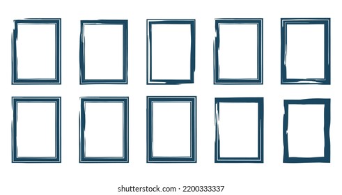 Grunge Frames Scratchy Sketched Illustration Grunge Rough Frame Border