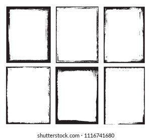 Grunge frames set. Abstract vector template.