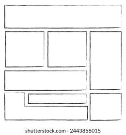 Grunge frames set. Abstract vector template. eps10