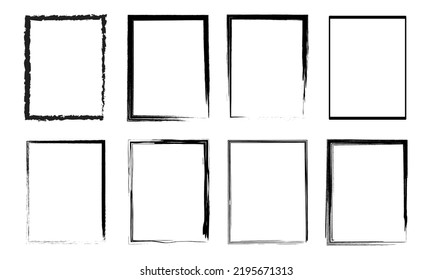 Grunge frames set. Design elements for poster, banner, invitation, flyer social networks, stories, blog posts and card. Vector illustration. EPS 10.