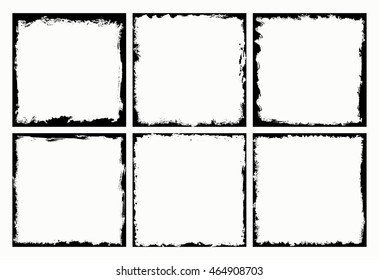 Grunge frames set.Abstract vector template.