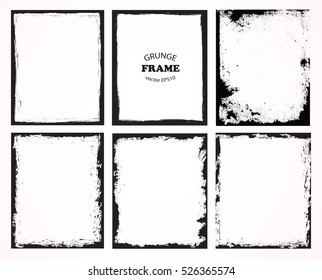 Grunge frames set.Abstract vector template.